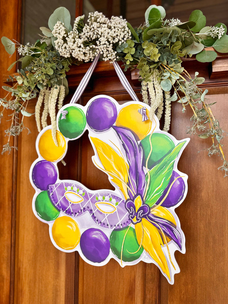 Mardi Gras Mask Wreath