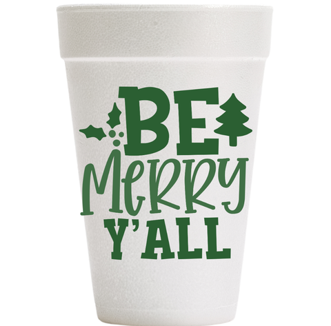 Be Merry Yall Foam Cup Set