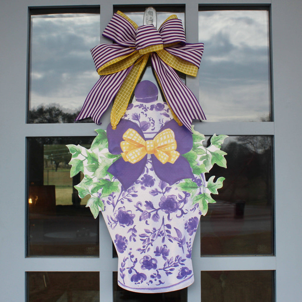 Classic Ginger Jar (Purple & Gold)- Door Hanger