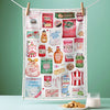 Santa's Pantry Christmas Tea Towel
