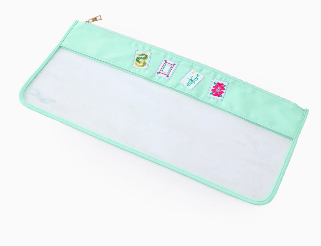 Mint Birdie Mahjong Bag