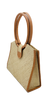 Straw HandBag with Leather Handles