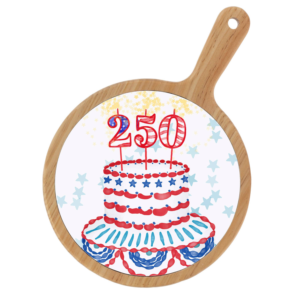 USA 250th Semiquincentennial Bamboo & Ceramic Cheese Board