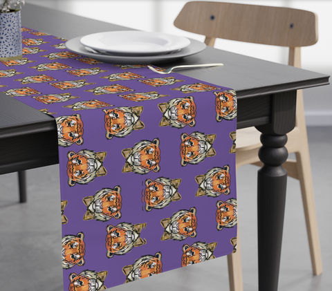 Purple and Gold Tiger Paper Table Runner