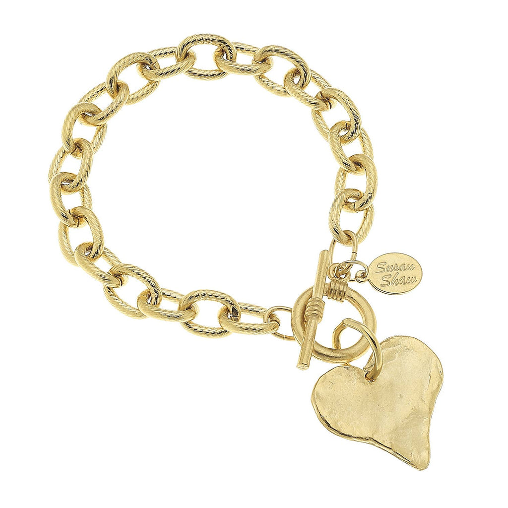 Gold Heart Toggle Bracelet