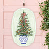 Christmas Tree in Blue Chinoiserie Planter Door Hanger