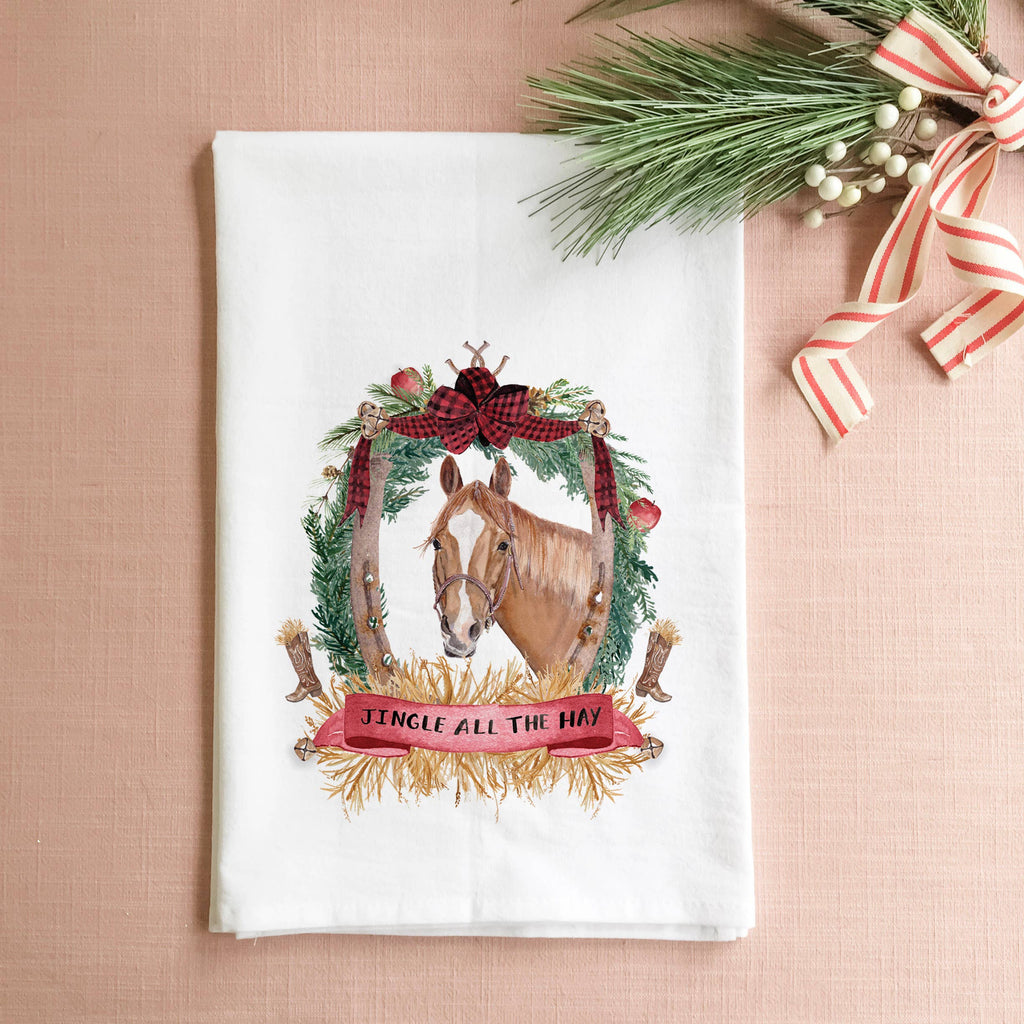 Jingle all the Hay Christmas Tea Towel