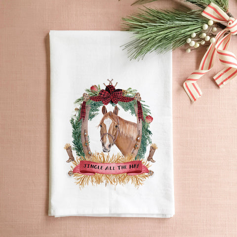 Jingle all the Hay Christmas Tea Towel