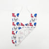 Red + Blue Bulldog Football Baby Bib