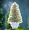 Christmas Tree in Blue Chinoiserie Planter Yard Art