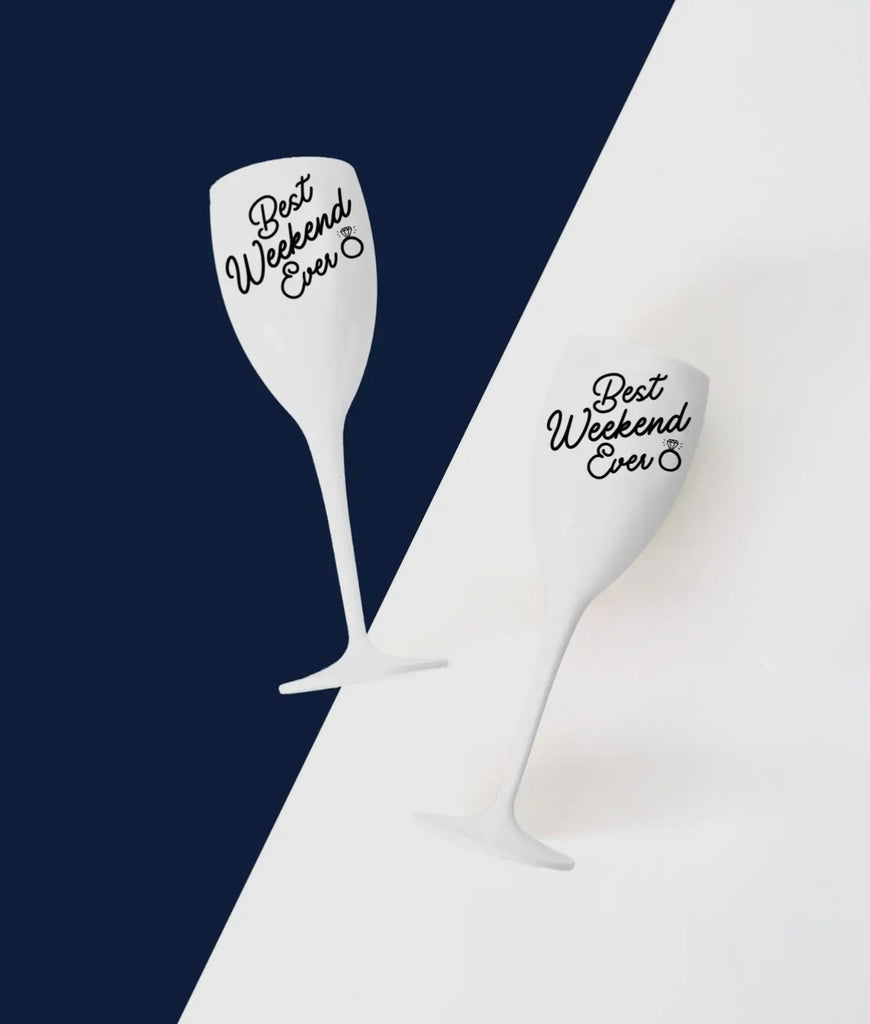 “Best Weekend Ever” Acrylic Champagne Flute