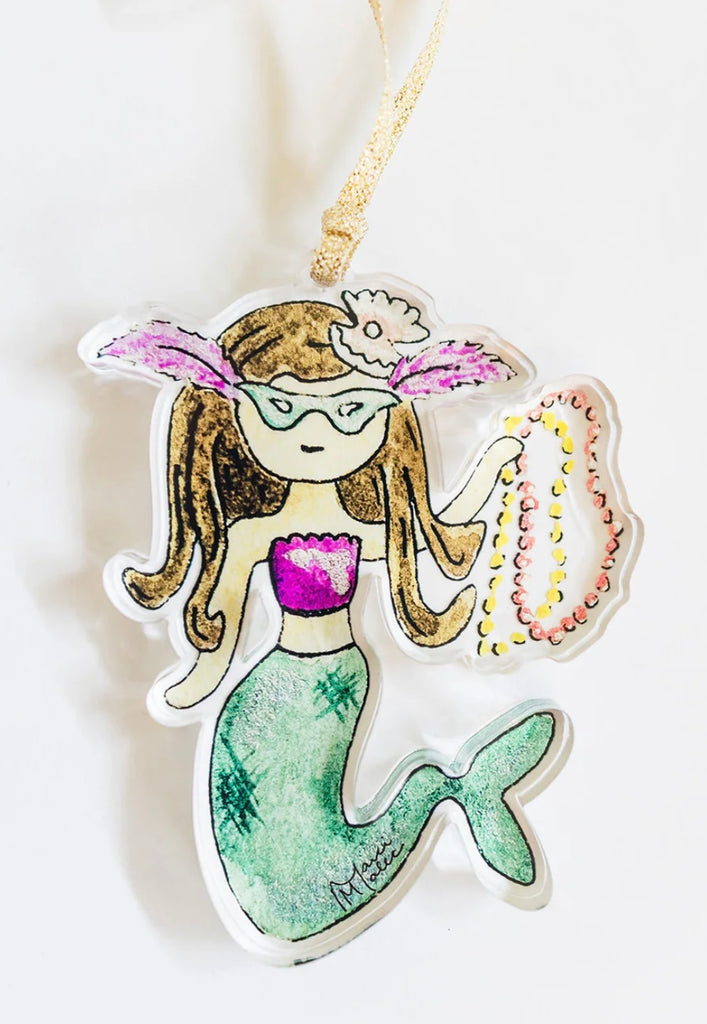 Mardi Gras Mermaid Art Ornament