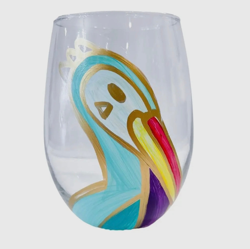 Blue Pelican Stemless Wine Glass