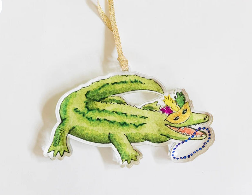 Alligator Acrylic Art Ornament