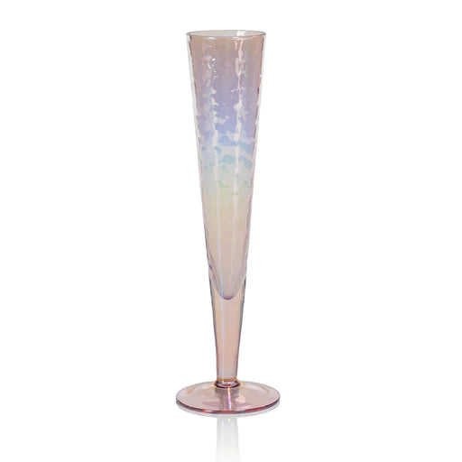 Luster Pink Champagne Flute