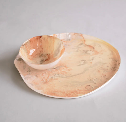 Adana Glass Round Platter Centerpiece