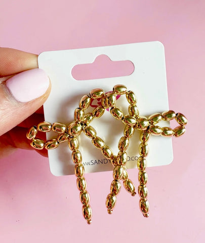 Gold Beaded Bows