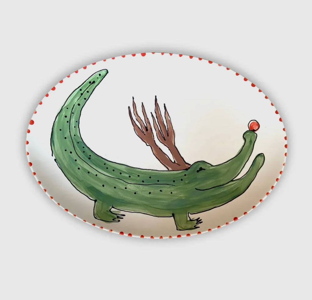 Reindeer Alligator Oval Platter