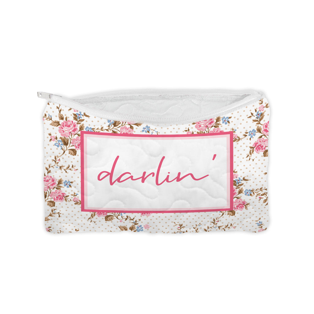 Southern Sayings Quilted Small Makeup Bag