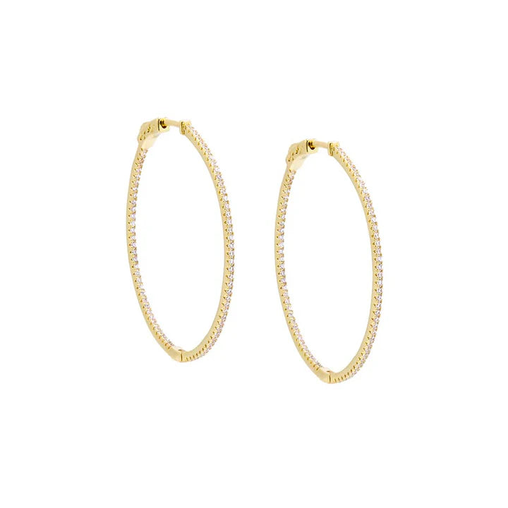 CZ Thin Hoop Earrings