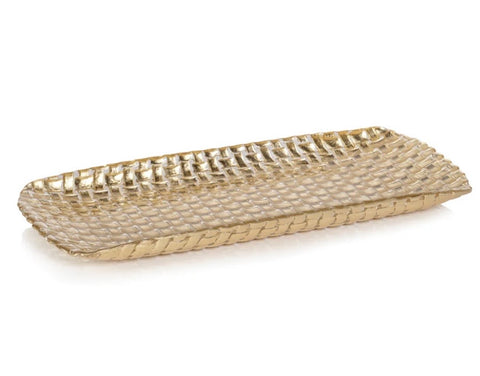 Braided Rectangular Glass Tray
