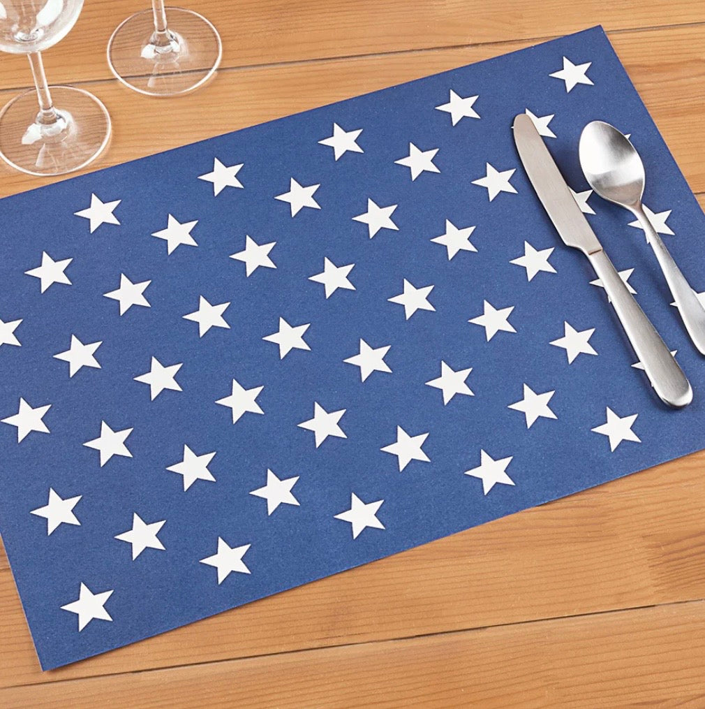 Stars on Blue Paper Placemats