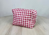 Gingham Fuschia Quilted Makeup Bag