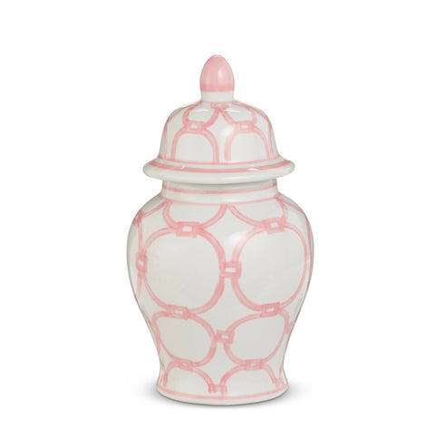 Porcelain Pink & White Ginger Jar