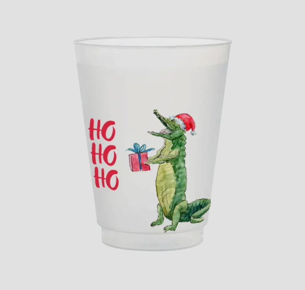 Alligator Santa Frosted Cup Set