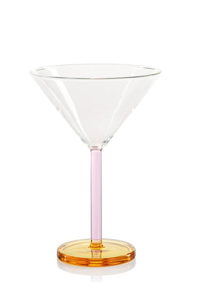 Light Pink + Light Amber Martini Glass