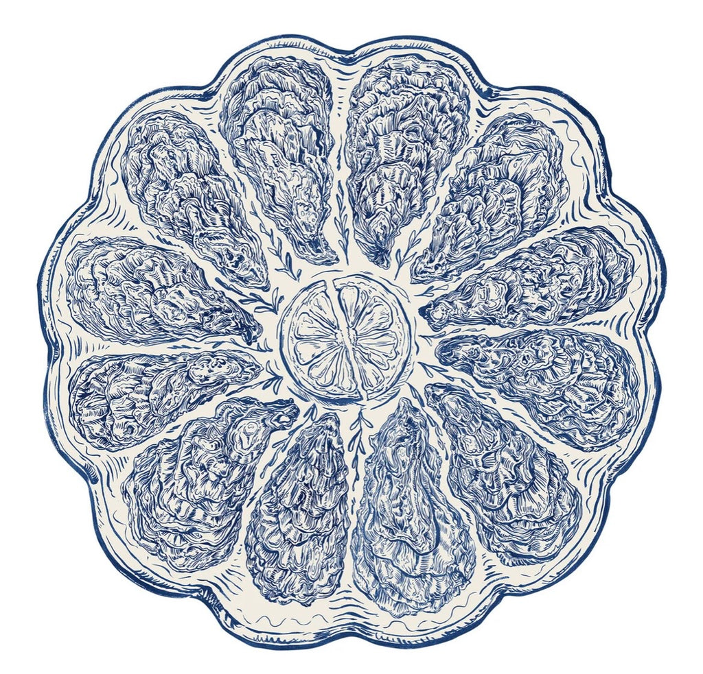 Blue Oyster Plate Die Cut Placemats