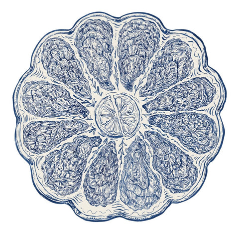 Blue Oyster Plate Die Cut Placemats