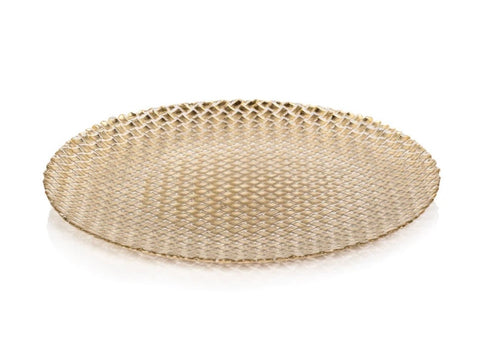 Braided Round Glass Platter