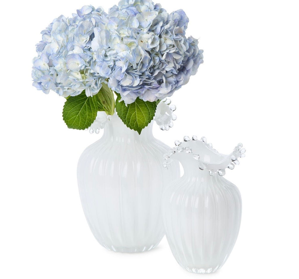 Glass Pearl White Vase
