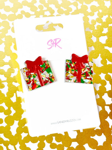 Traditional Confetti Present Studs