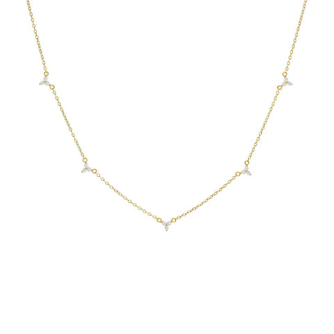Multi CZ Trio Necklace