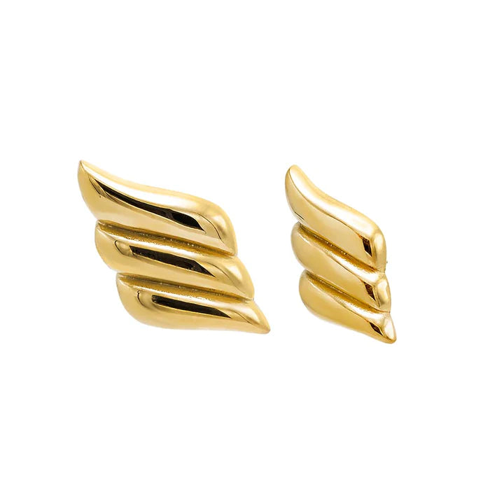 Solid Gold Wave Earrings