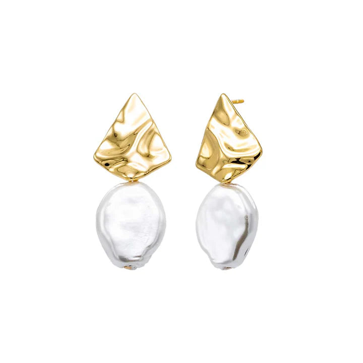 Gold x Baroque Pearl Drop Earrings