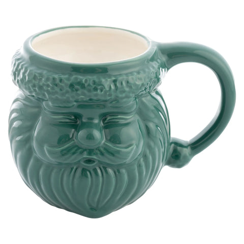 Green Ceramic Santa Mug