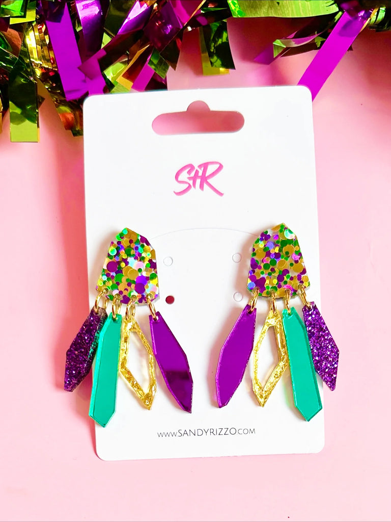 Mardi Gras Adele Earrings