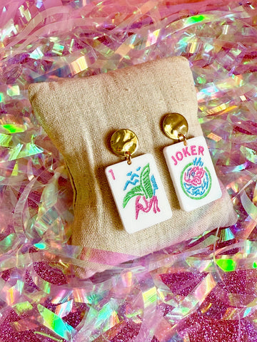 Mahjong Dangle Earrings
