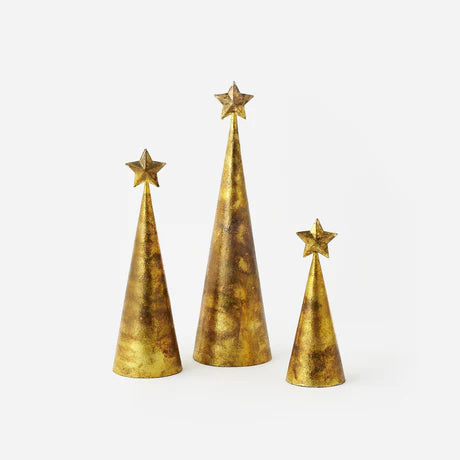 Gold and Bronze Cone Tree Set