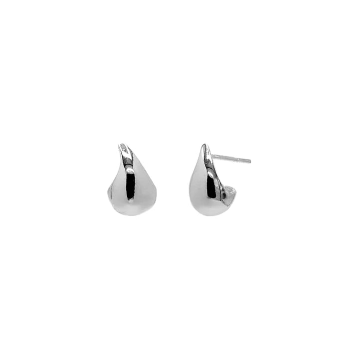 Silver Teardrop Hoop Earrings