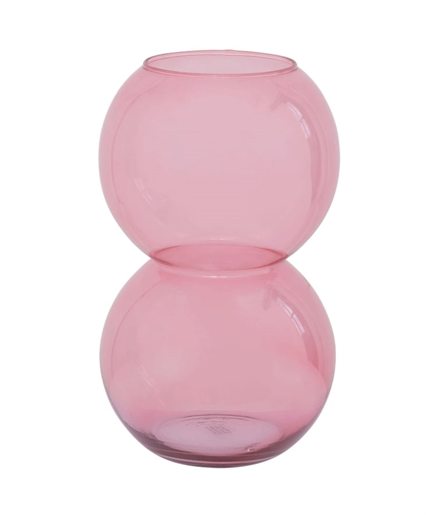 Apricot Pink Glass Bubble Vase