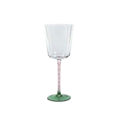 Green & Pink Red Wine Glass