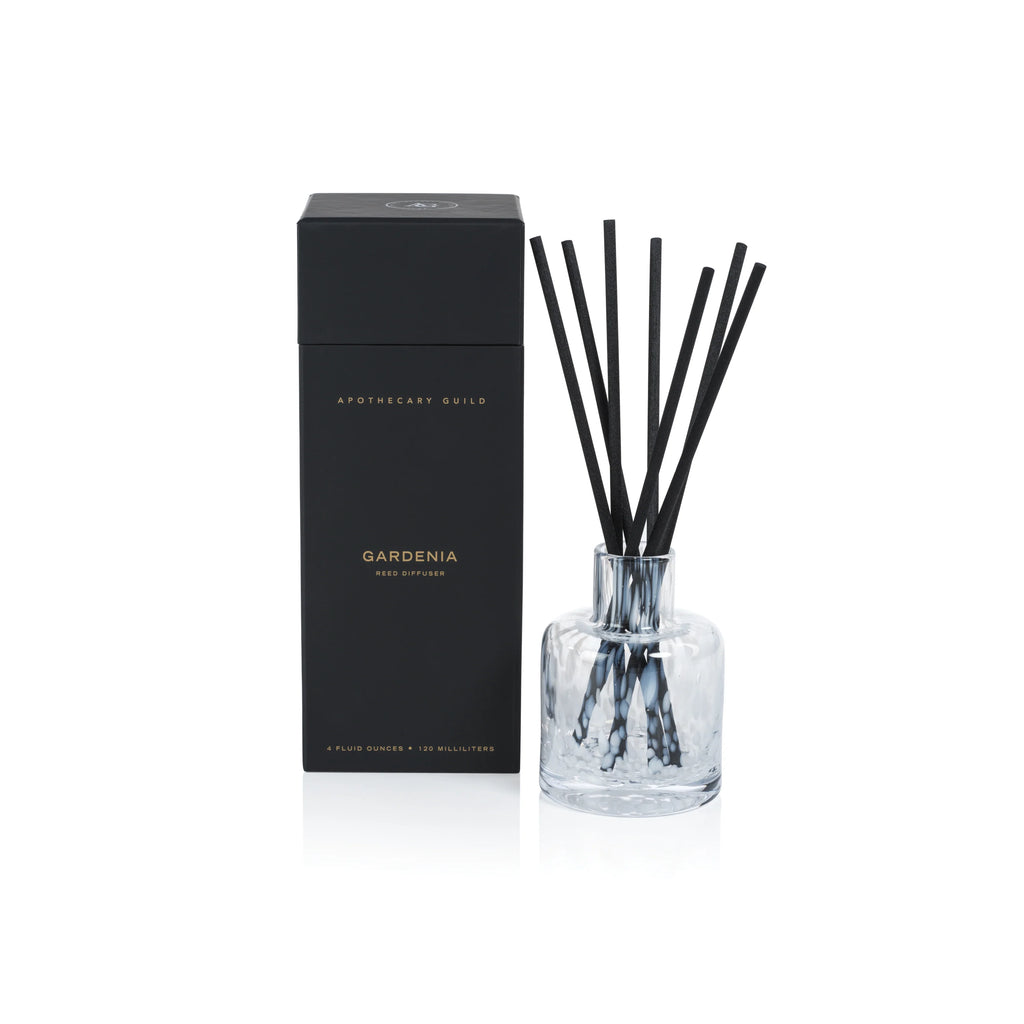 Apothecary Guild Glass Gardenia Reed Diffuser Set