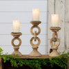 Wood Candle Holder Set