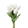 White Real Touch Tulip Bunch