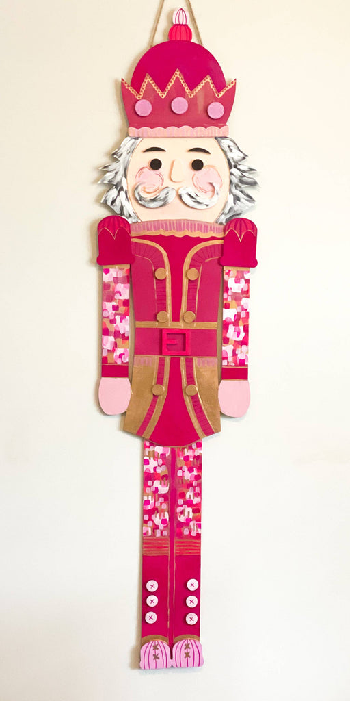 Pink and Gold Nutcracker Door Hanger