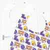 Purple and Gold Tiger Football Baby Bib